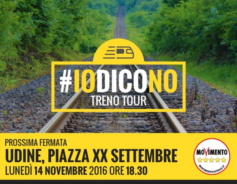 #IODICONOTOUR ARRIVA A UDINE LUNEDÌ 14 NOVEMBRE: APPUNTAMENTO CON ALESSANDRO DI BATTISTA E DECINE DI PORTAVOCE DEL MOVIMENTO 5 STELLE