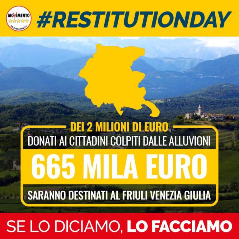 “Da Restitution Day segnale di vicinanza a Fvg”