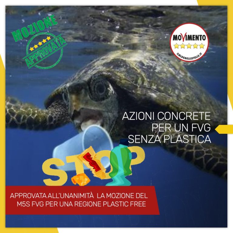 Approvata la mozione M5S per l’eliminazione della plastica monouso dagli uffici della Regione