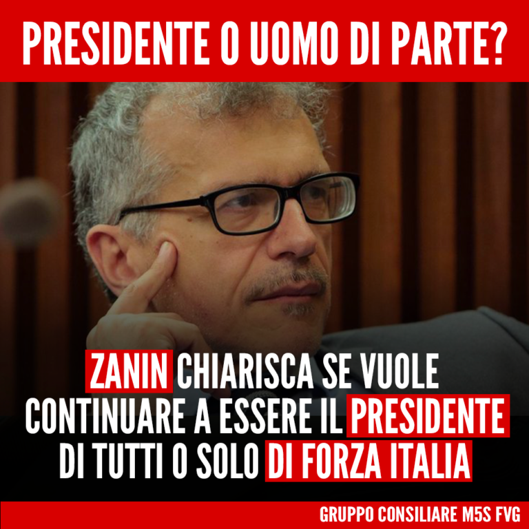 Zanin decida se fare il Presidente o l’uomo di parte