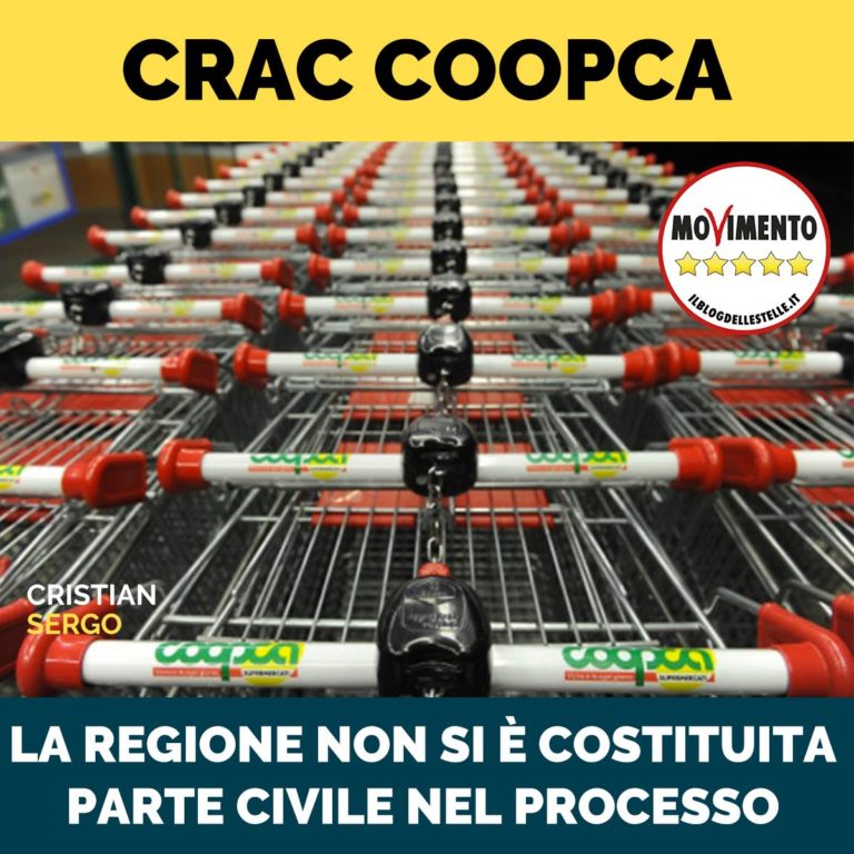 CoopCa, la Regione non si costituisce parte civile perché non si ritiene danneggiata?