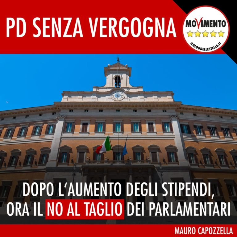 Pd senza vergogna su taglio parlamentari