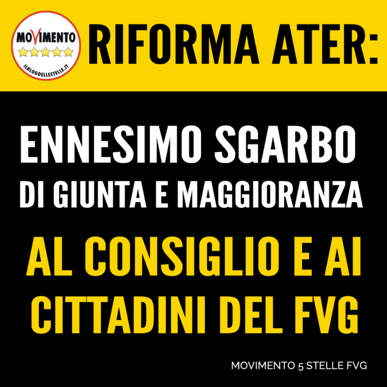 Riforma Ater, ennesimo sgarbo di Giunta e maggioranza al Consiglio e ai cittadini del Fvg