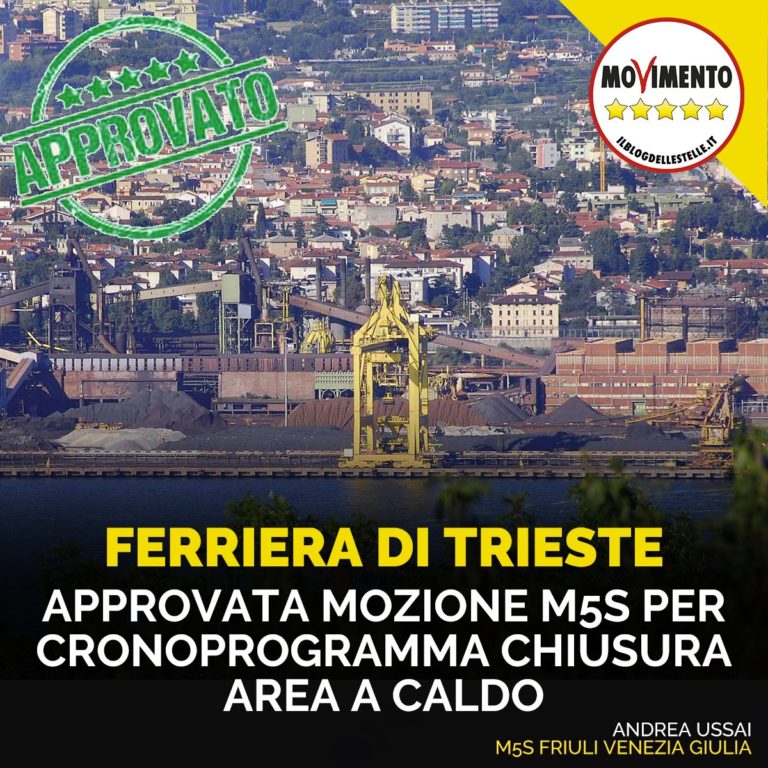 Approvata mozione M5S per cronoprogramma chiusura area a caldo Ferriera