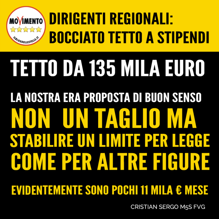 Bocciata proposta di tetto a stipendio direttori regionali