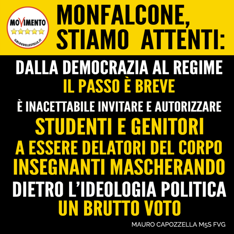 Monfalcone, stiamo attenti: dalla democrazia al regime il passo è breve