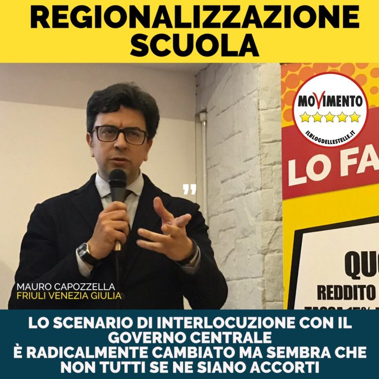 Regionalizzazione scuola, lo scenario è cambiato