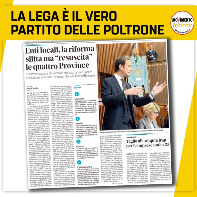 Enti locali, Lega si dimostra partito delle poltrone