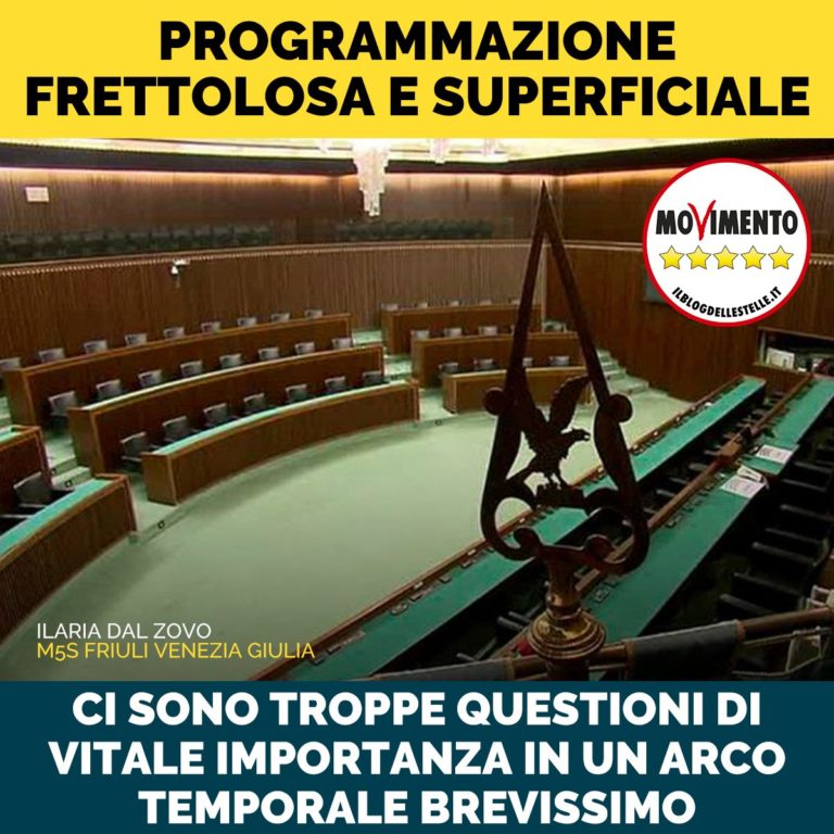 Da centrodestra solita programmazione frettolosa e superficiale. No a blitz su referendum