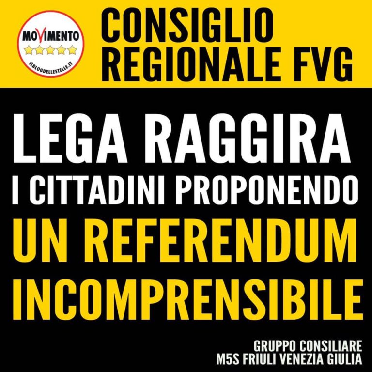 Lega raggira i cittadini proponendo un referendum incomprensibile