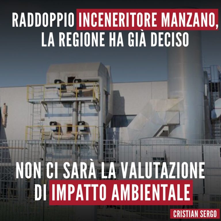 Raddoppio inceneritore Manzano, la Regione ha già deciso