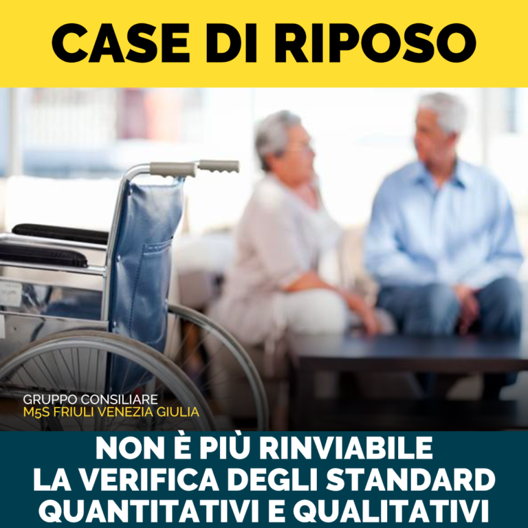 Urgente approfondimento su case di riposo in regione