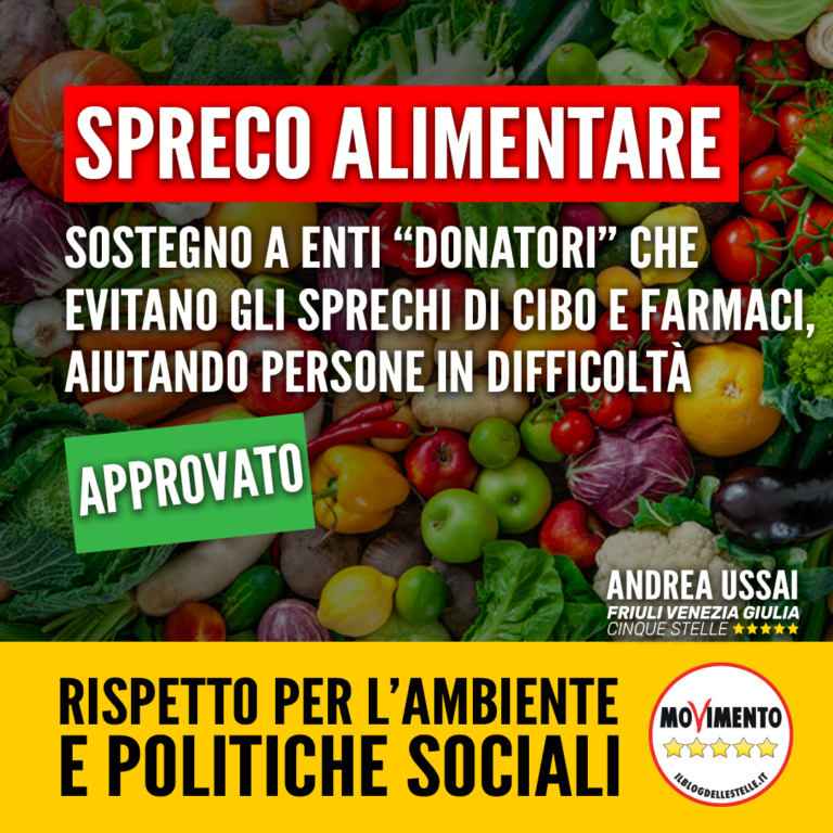 Approvato emendamento M5S contro spreco di alimenti e farmaci