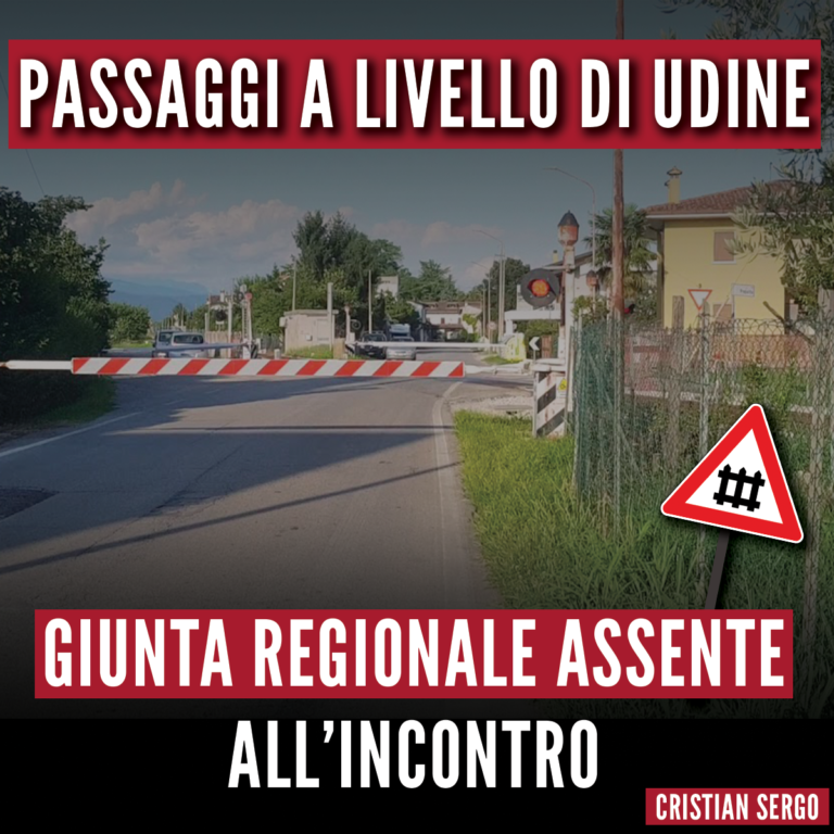 Giunta assente a incontro su passaggi a livello di Udine