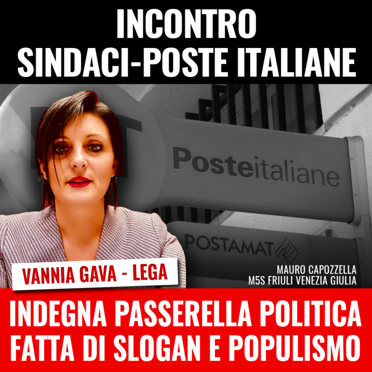 Incontro sindaci – Poste Italiane indegna passerella politica