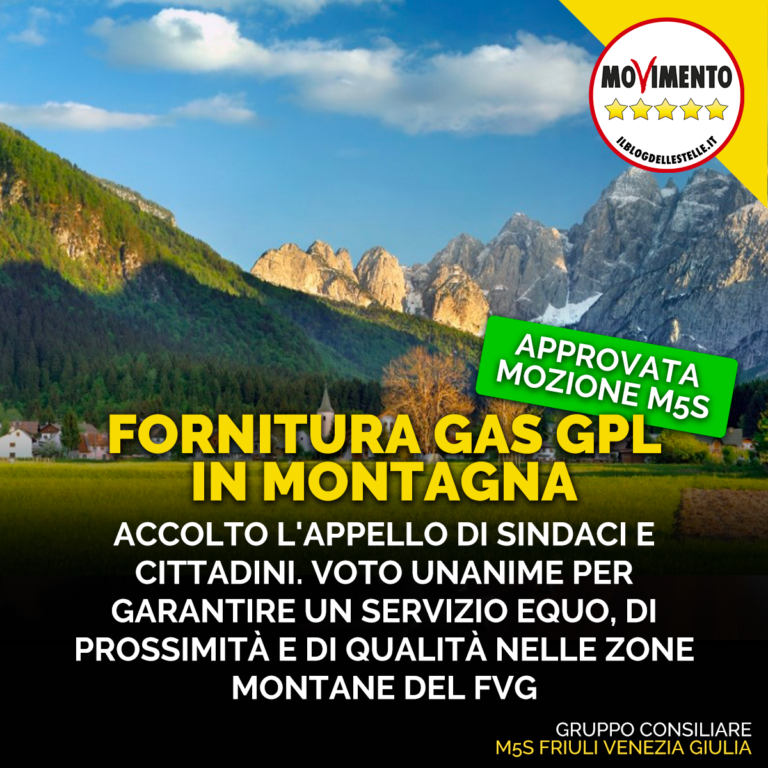 Approvata all’unanimità mozione M5S su fornitura gas gpl in montagna