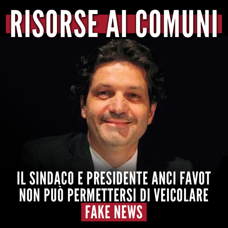 Risorse ai Comuni, Favot non menta ai cittadini