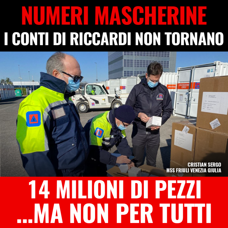 Mascherine: i conti di Riccardi continuano a non tornare e non tutti le hanno