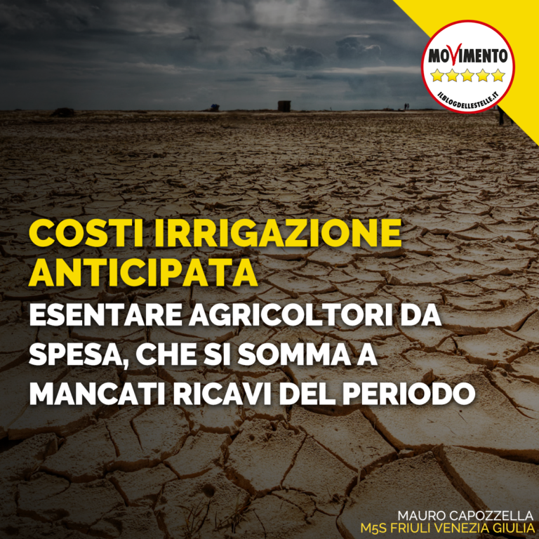 Esentare agricoltori da costi irrigazione anticipata