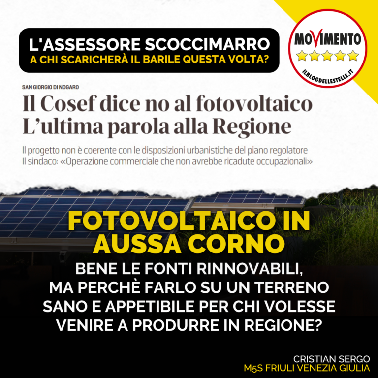 Fotovoltaico Aussa Corno, Scoccimarro unico a non esprimersi