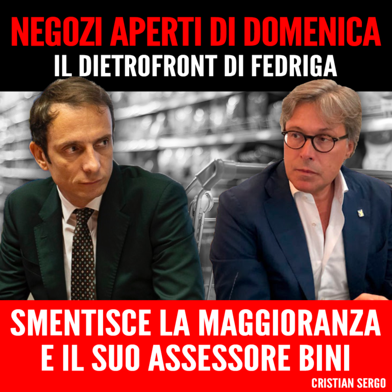 Negozi aperti domenica, dietrofront di Fedriga