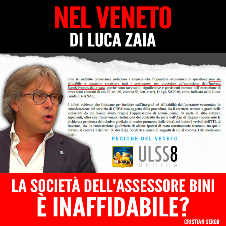 Euro&Promos, Giunta a conoscenza di quanto sostiene l’Azienda sanitaria di Zaia?