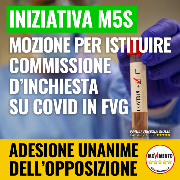 Opposizione aderisce a iniziativa M5S per Commissione d’inchiesta su Covid in FVG