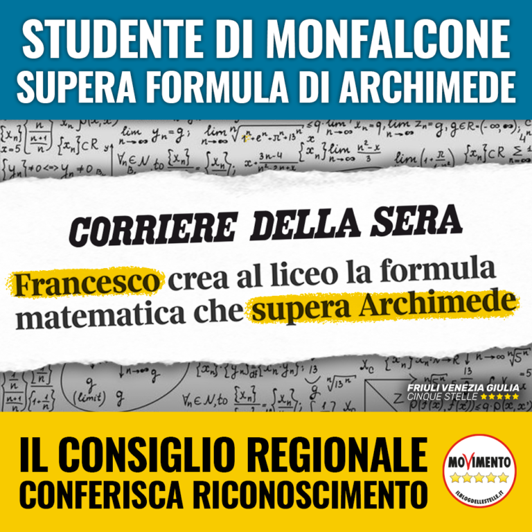 Riconoscimento Consiglio a studente che ha ‘superato’ Archimede