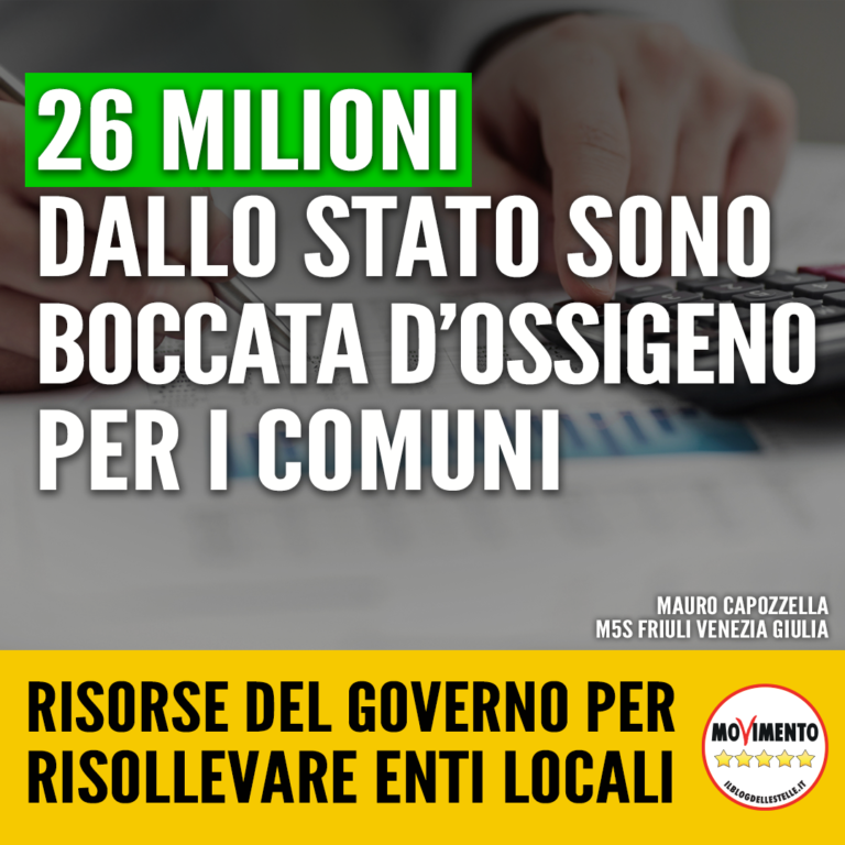 26 milioni dallo Stato boccata d’ossigeno per i Comuni