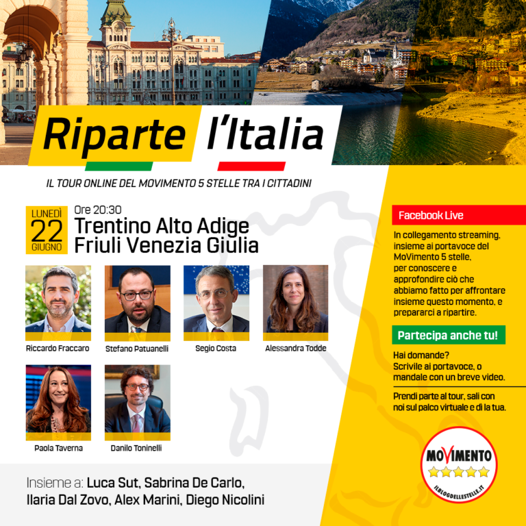 Domani Fvg protagonista del tour “Riparte l’Italia”