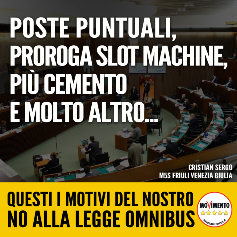 Voto contrario del M5S alla legge omnibus