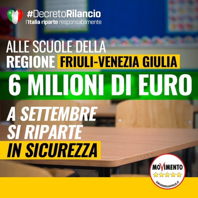 Dal Governo 6 milioni in Fvg per la scuola