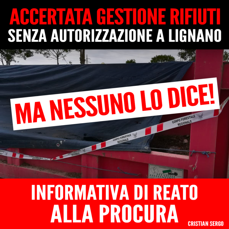 Sequestro rifiuti a Lignano passato sottotraccia?