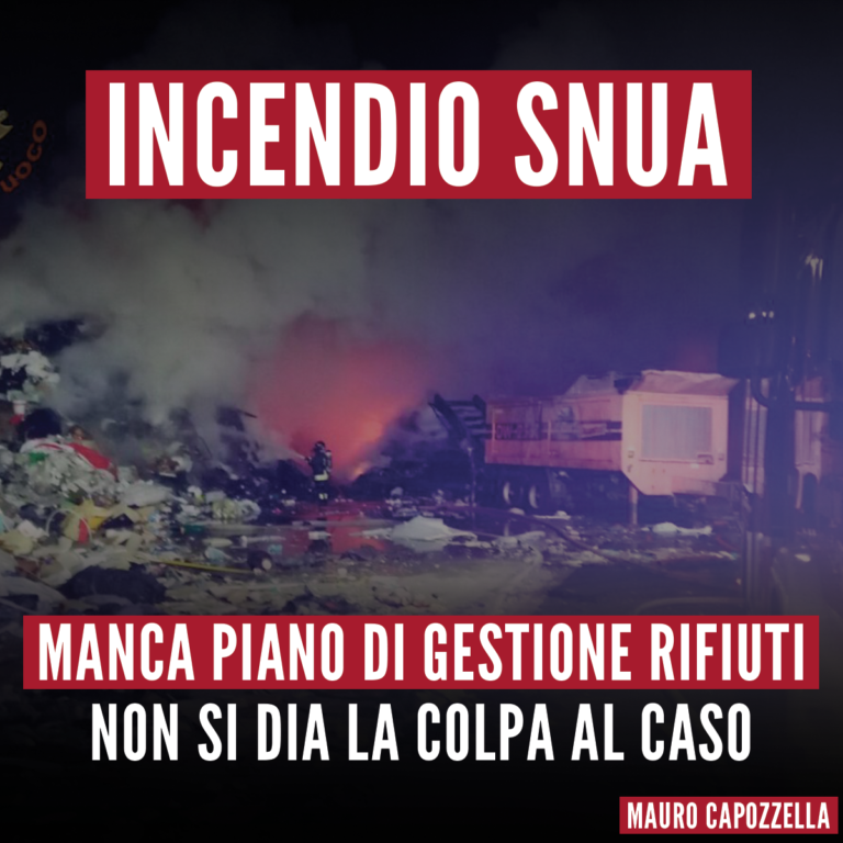 Incendio Snua non può essere liquidato come un caso