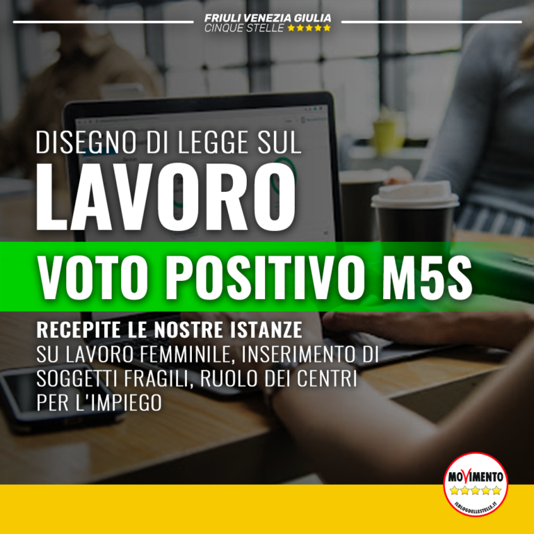 Voto positivo del M5S a disegno di legge in materia di lavoro