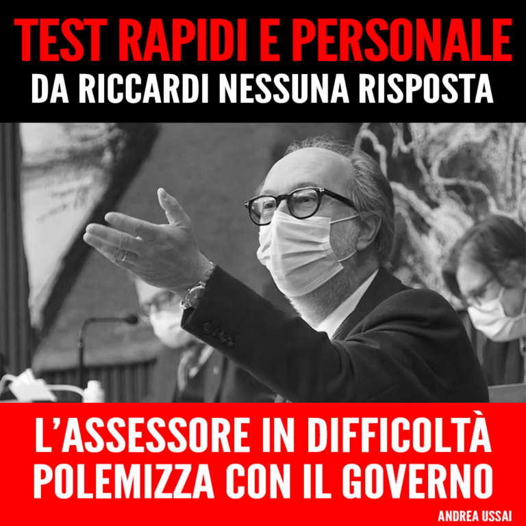 Test rapidi e personale, da Riccardi nessuna risposta