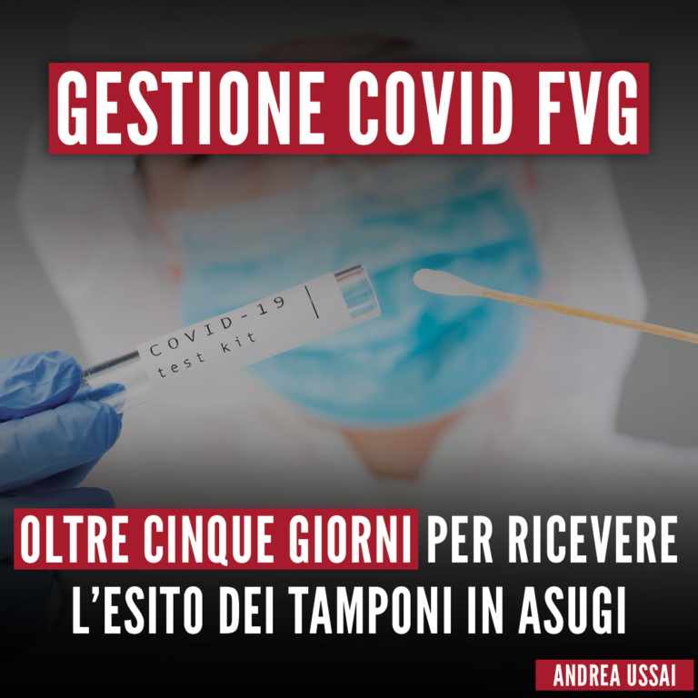 Covid, oltre cinque giorni per esito tamponi in ASUGI