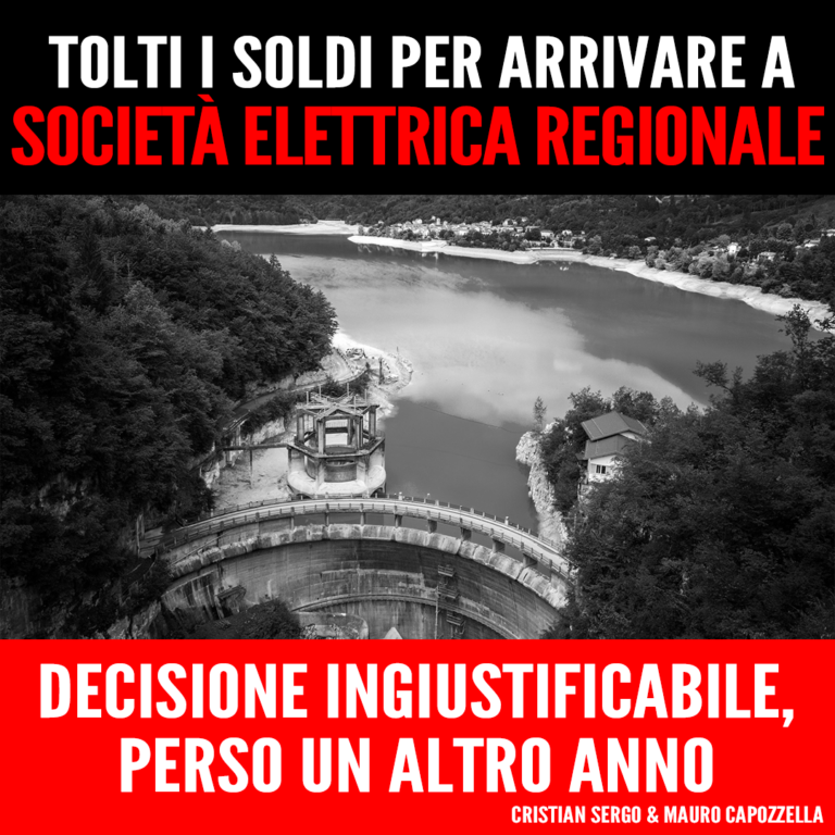 Tolti i soldi per arrivare a società elettrica regionale