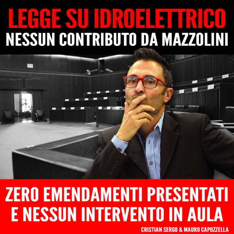 Da Mazzolini nessun contributo a legge su idroelettrico