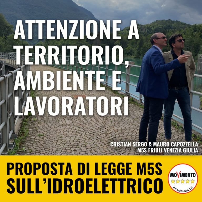 Illustrata proposta di legge M5S su grandi derivazioni elettriche