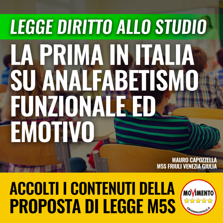 Legge diritto allo studio pionieristica su analfabetismo funzionale ed emotivo