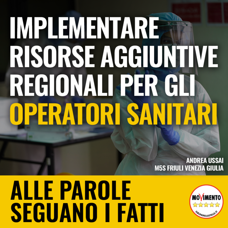 Covid, implementare risorse aggiuntive regionali a operatori sanitari