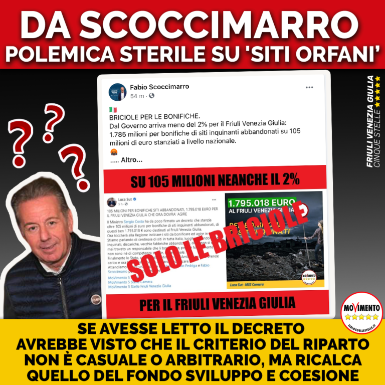 Da Scoccimarro polemica sterile su ‘siti orfani’