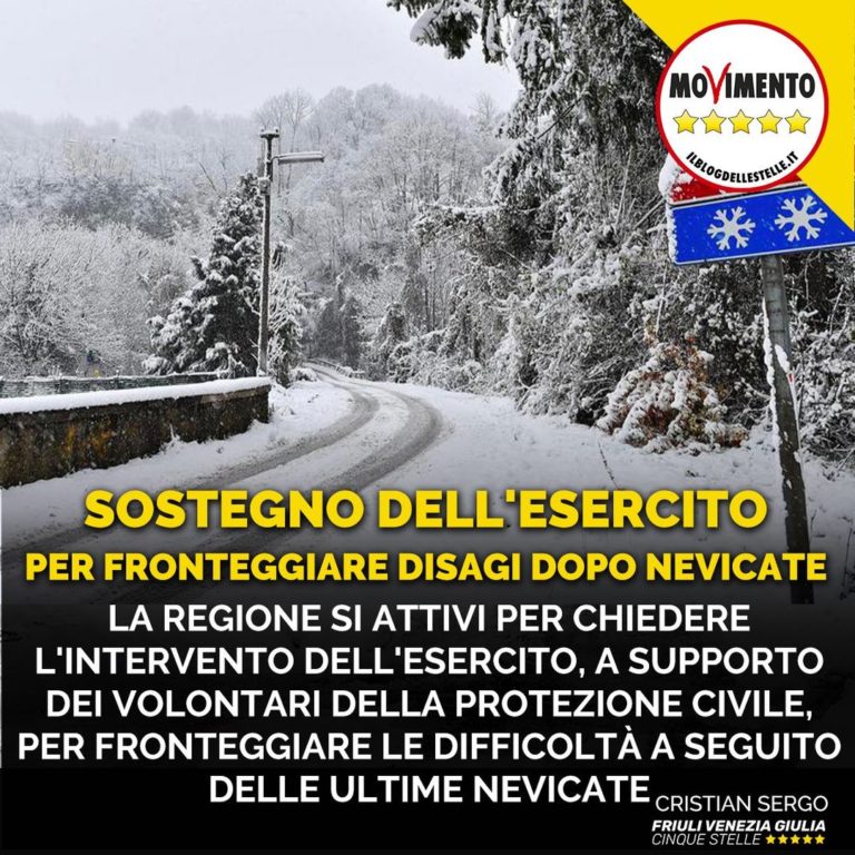 Sostegno dell’Esercito per fronteggiare disagi dopo nevicate