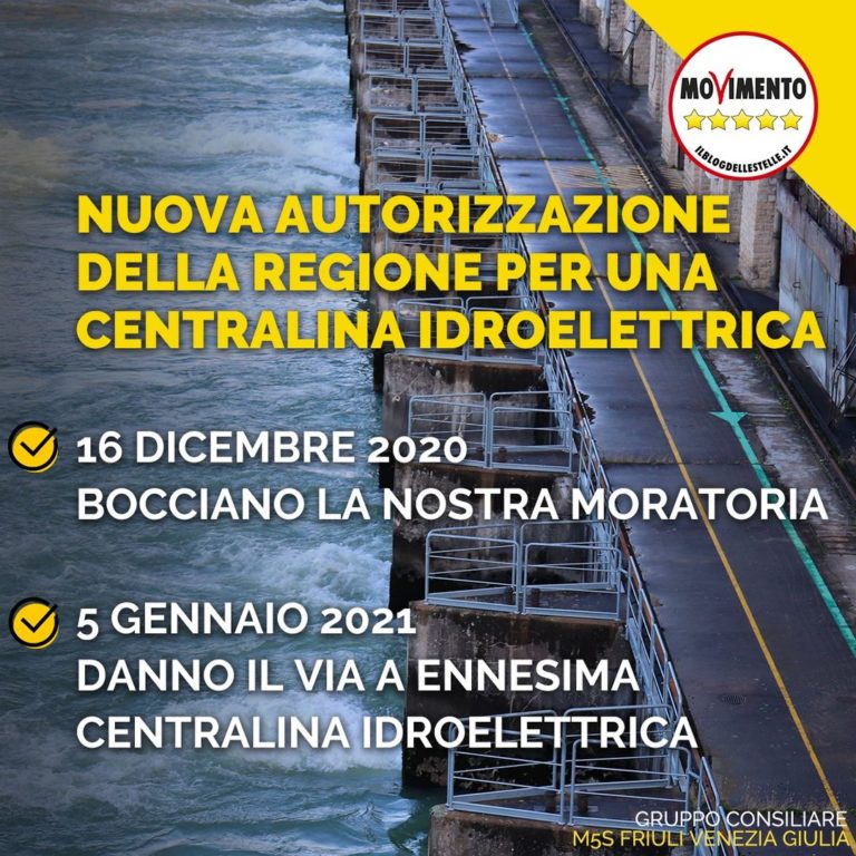 Nuova autorizzazione della Regione per una centralina idroelettrica