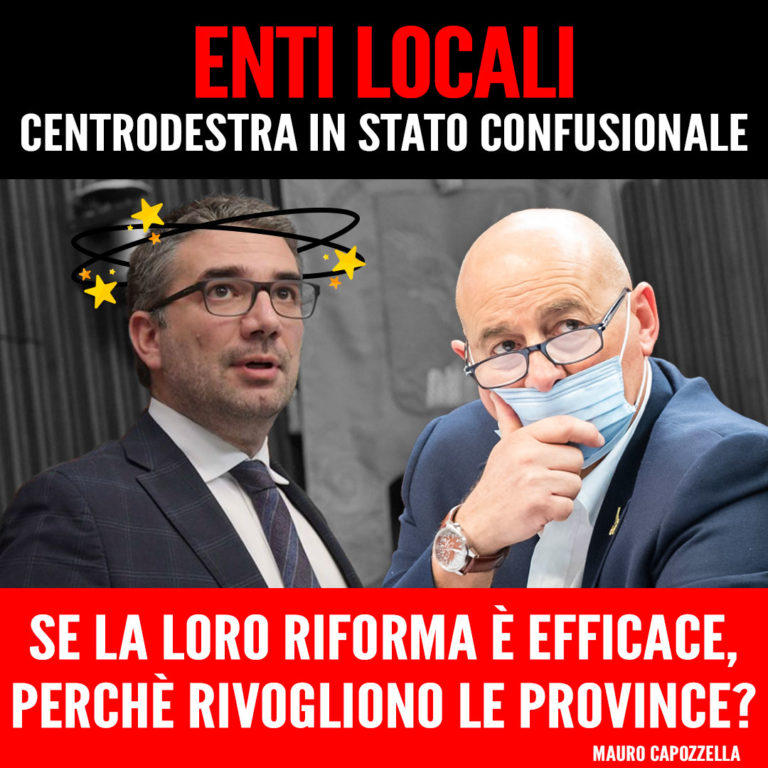 Enti locali, centrodestra in stato confusionale