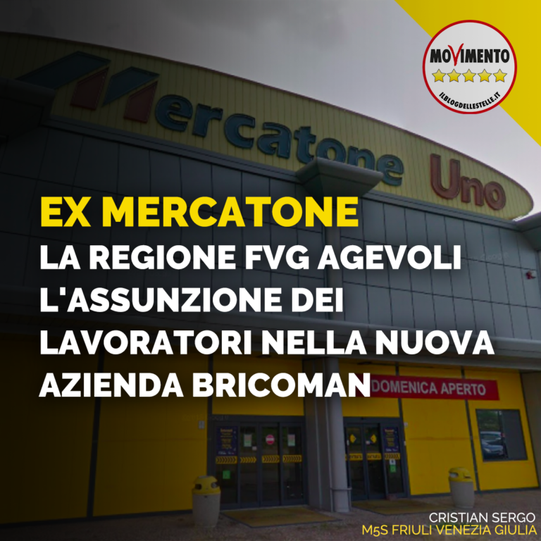 Regione agevoli assunzione di lavoratori ex Mercatone in Bricoman di Reana