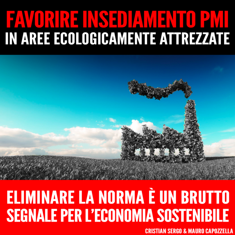 Cancellazione contributi APEA brutto segnale per economia sostenibile