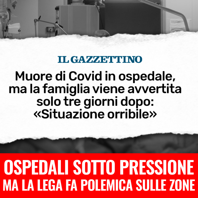 Decesso comunicato tre giorni dopo denota difficoltà ospedali