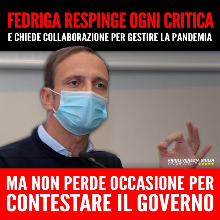 Da Fedriga ambiguità e attacchi strumentali al Governo